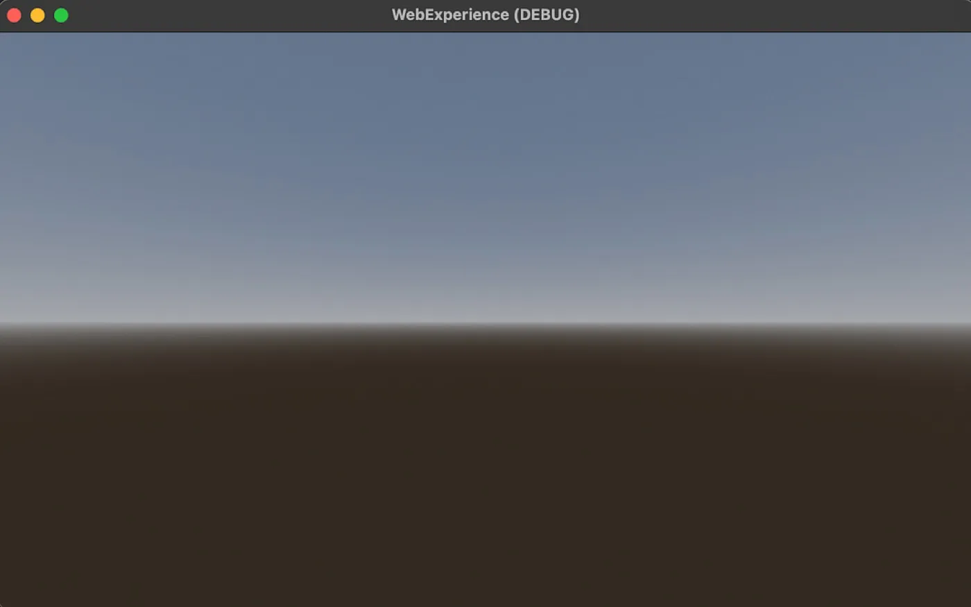Running debug scene showing the Camera view.