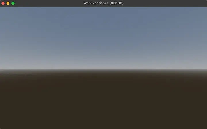 Running debug scene showing the Camera view