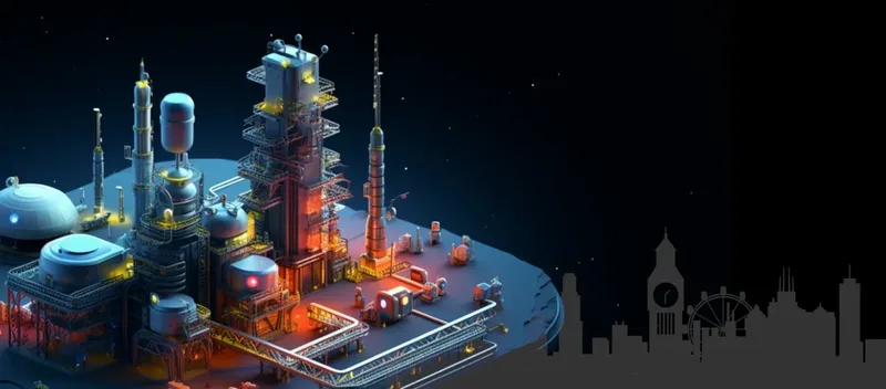 Cover art for the Platform Engineering London meetup: a stylized engineering platform lit up at night, against the London skyline